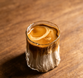 Tree Stump Embossed Clear Glass Coffee Mug