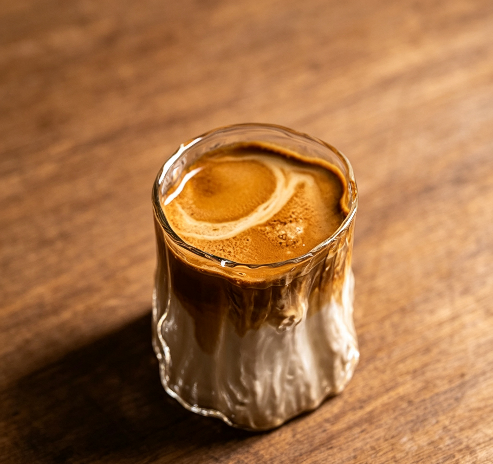 Tree Stump Embossed Clear Glass Coffee Mug