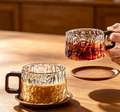 Low-profile cup for home coffee or tea