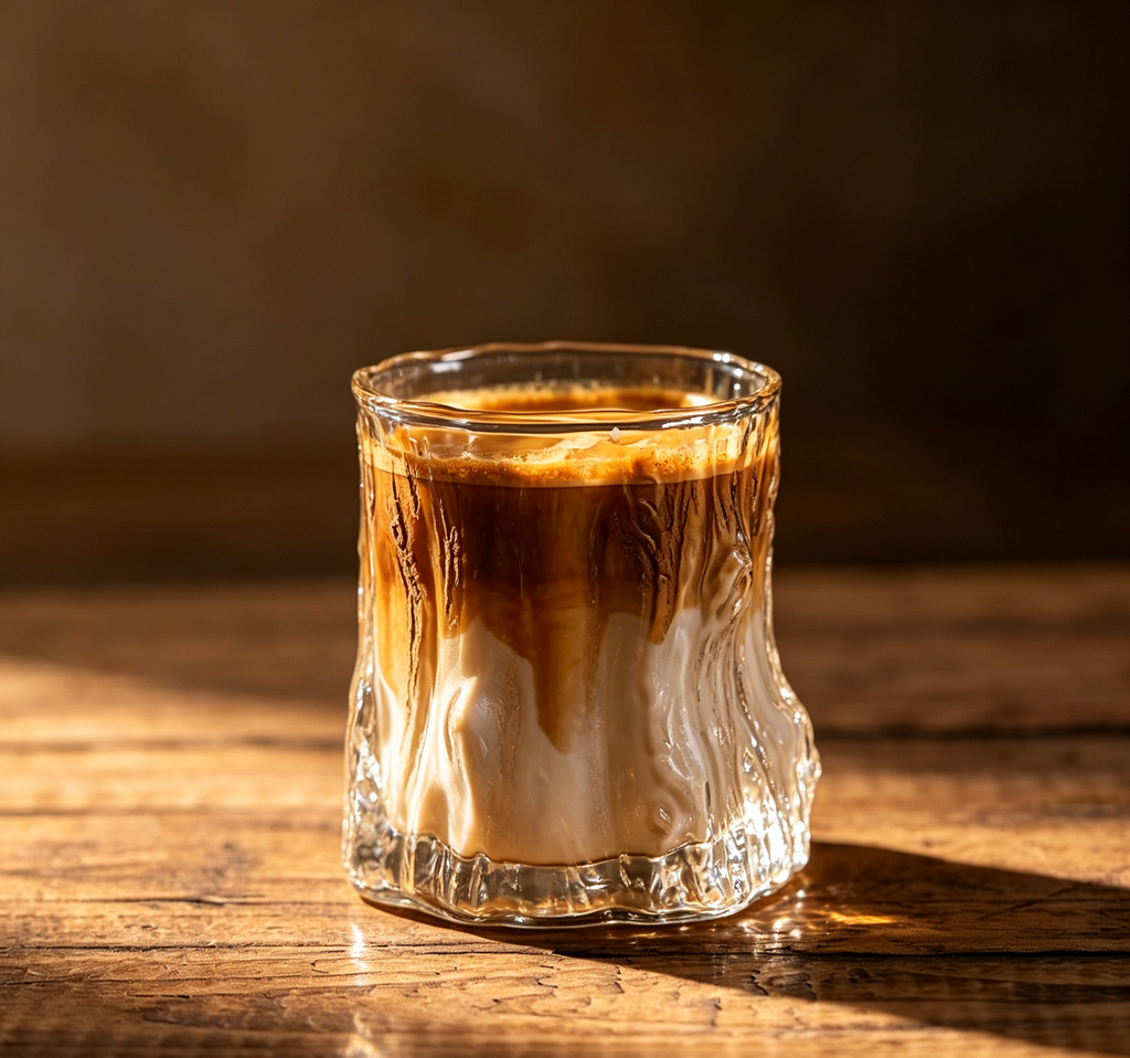 Tree Stump Embossed Clear Glass Coffee Mug
